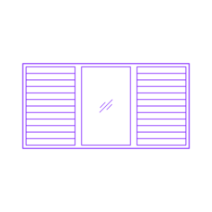 Buildings Jalousie Windows 3 Panel Thin Slats Picture Outline Svg Vector, Free Vectors File